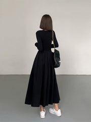 Robe longue manches longues à poches
