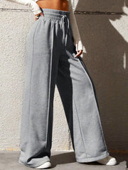 Pantalon de jogging large gris, vue portée de profil