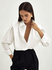 Chemise oversize boutonnée coton