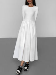 Robe longue manches longues à poches