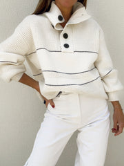 Pull col ouvert boutonné