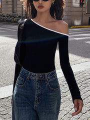 Chemise épaules dénudées bordure contrastée