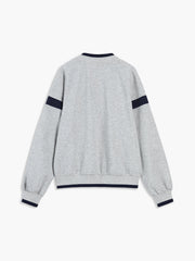 Sweat oversize finitions contrastées gris clair — vue de dos à plat