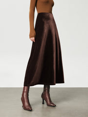 Jupe maxi velours taille haute