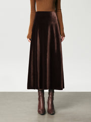 Jupe maxi velours taille haute