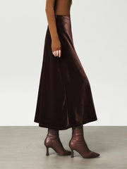Jupe maxi velours taille haute