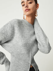 Pull demi-zip duveteux