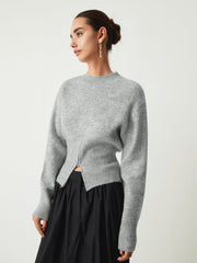 Pull demi-zip duveteux