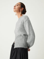 Pull demi-zip duveteux