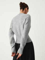 Pull demi-zip duveteux