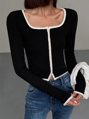 Chemise col carré manches longues