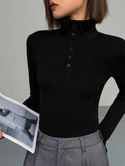 Chemise col entonnoir manches longues