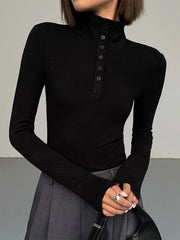 Chemise col entonnoir manches longues