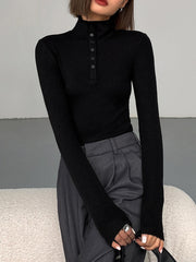 Chemise col entonnoir manches longues