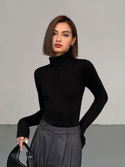 Chemise col entonnoir manches longues