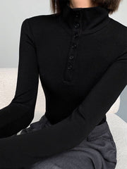 Chemise col entonnoir manches longues