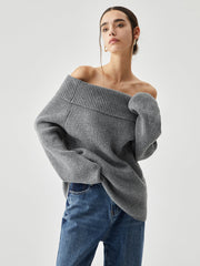 Pull oversize épaules dénudées