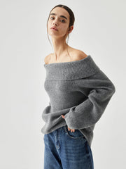 Pull oversize épaules dénudées