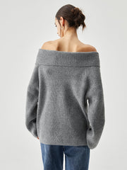 Pull oversize épaules dénudées