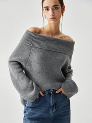 Pull oversize épaules dénudées