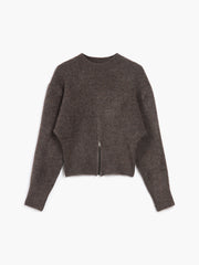 Pull demi-zip duveteux
