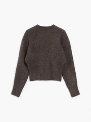 Pull demi-zip duveteux
