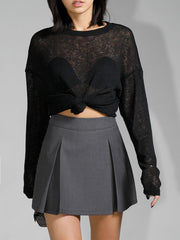 Top manches longues semi-transparent