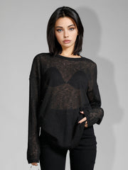Top manches longues semi-transparent