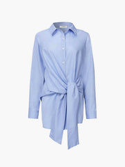 Chemise longue semi-transparente à nouer