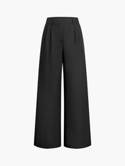 Pantalon ample uni noir, pièce seule, vue de face
