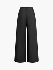Pantalon ample uni noir, pièce seule, vue de face