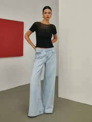 Top tricot manches courtes