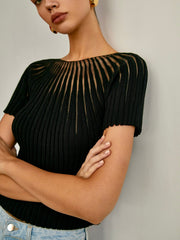 Top tricot manches courtes