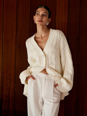 Cardigan oversize en maille torsadée