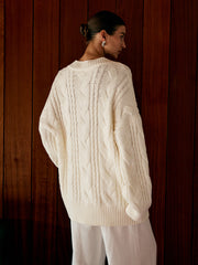 Cardigan oversize en maille torsadée