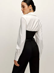 Polo bicolore manches longues
