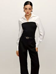 Polo bicolore manches longues