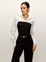 Polo bicolore manches longues
