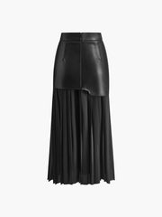 Jupe maxi patchwork simili cuir