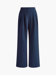 Pantalon ample à rayures marine, pièce seule, vue de face