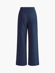 Pantalon ample à rayures marine, pièce seule, vue de face