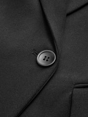 Manteau noir long à revers
