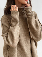 Ensemble pull col roulé tricot
