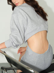 Robe dos nu manches longues