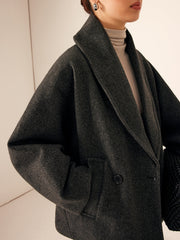 Manteau ample anthracite col châle