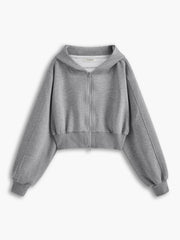 Sweat court gris à zip