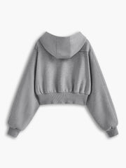 Sweat court gris à zip