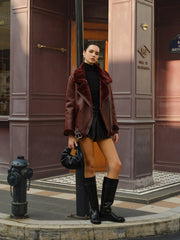 Veste aviateur bordeaux à zip