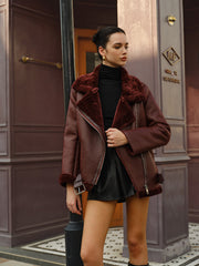 Veste aviateur bordeaux à zip