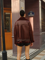 Veste aviateur bordeaux à zip